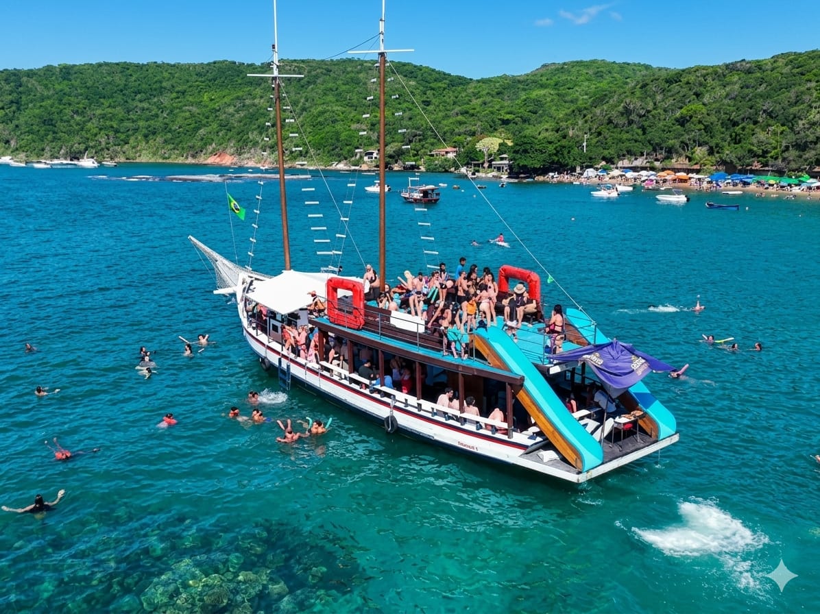 Barco com snorkel
